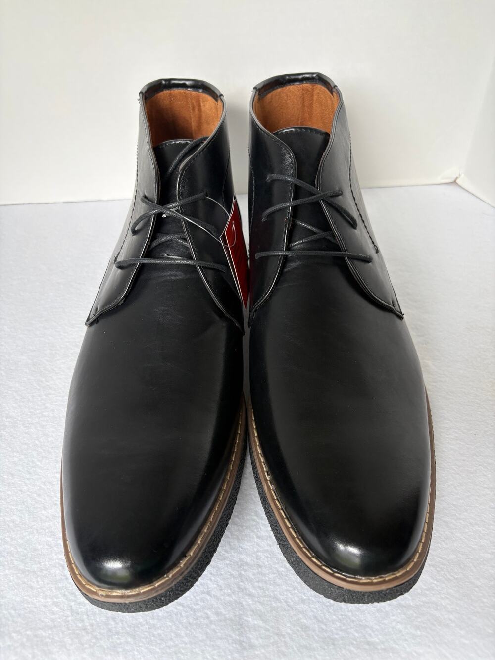 NWT Deer Stags Black Memory Foam Chukka Boots Lace Up Ankle Shoes Mens Size 16